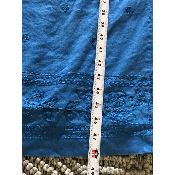 Talbots Fitted Silhouette Maxi Embroidered Dress SZ 8 - Picture 9 of 14